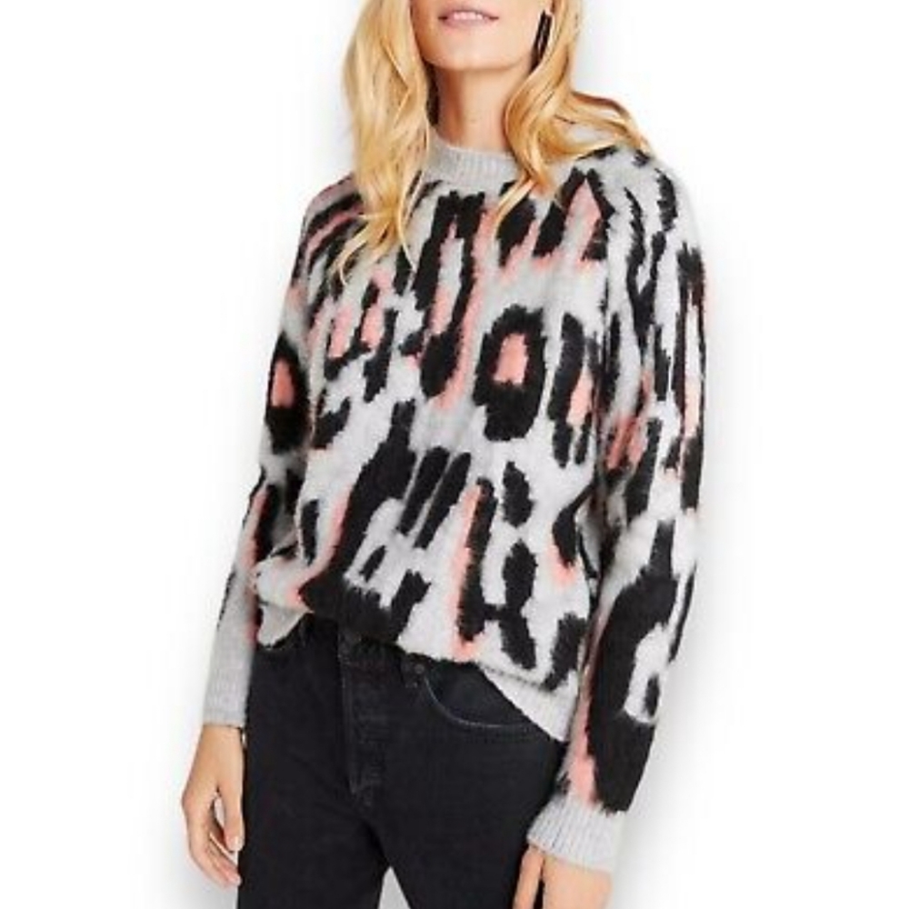 NWT Anthropologie Gisella Leopard Sweater Top Shirt